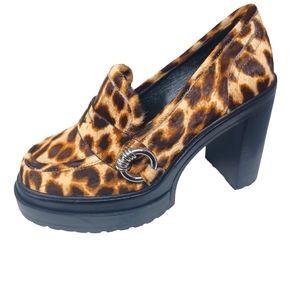 Gianni Bini sz 6.Maxxwelle leopard print Faux Calf Hair Platform  Shoes